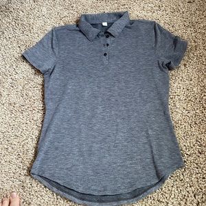Lululemon  grey short sleeve button up shirt. Size 6